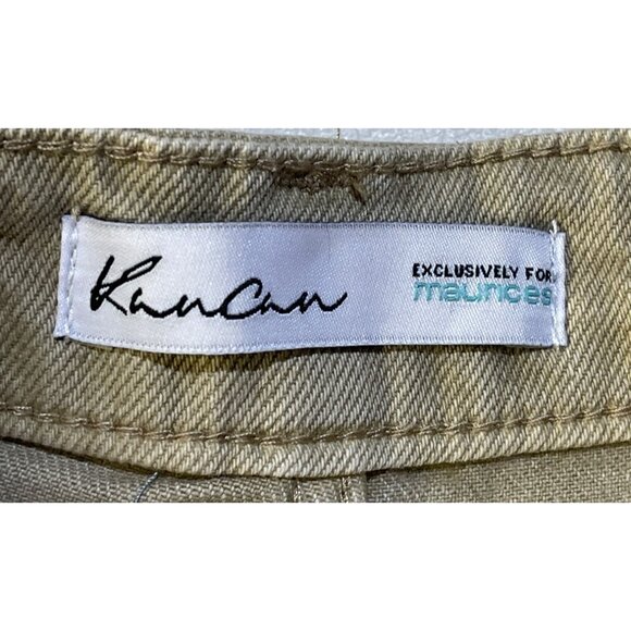 KanCan Womens Size 29 High Rise Curvy Shorts Frayed Hem Khaki - Picture 8 of 9